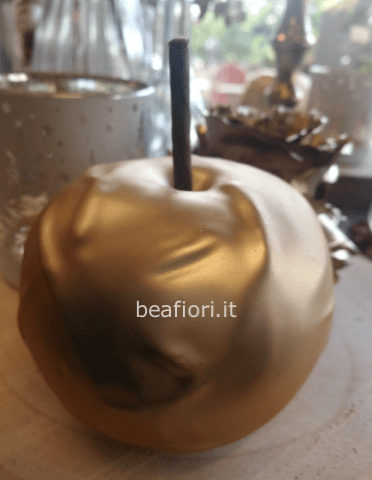 Mela in ceramica color ori