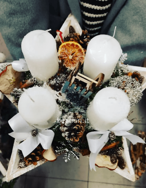 Centrotavola Stella di Natale con candele