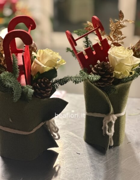 Sushi’s flower con slitta in legno